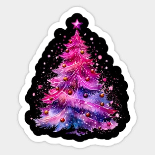 Watercolor Christmas Tree Sticker